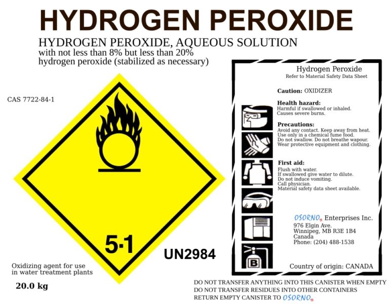 Hydrogen Peroxide H2o2 12 0526