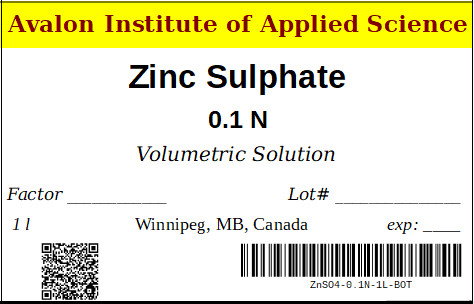 Zinc Sulphate Label