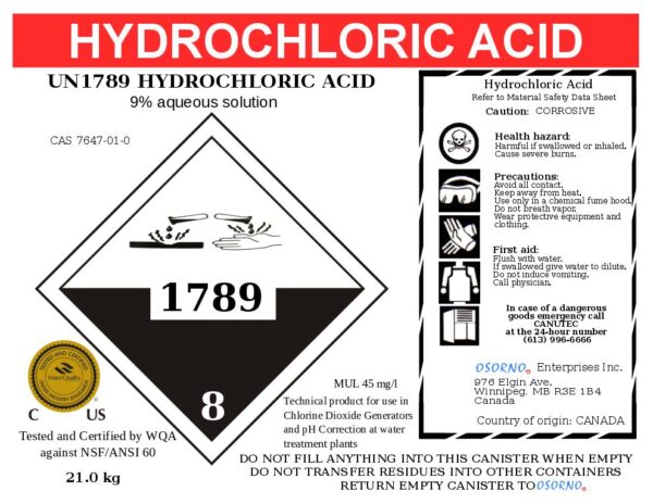 hydrochloric acid totes